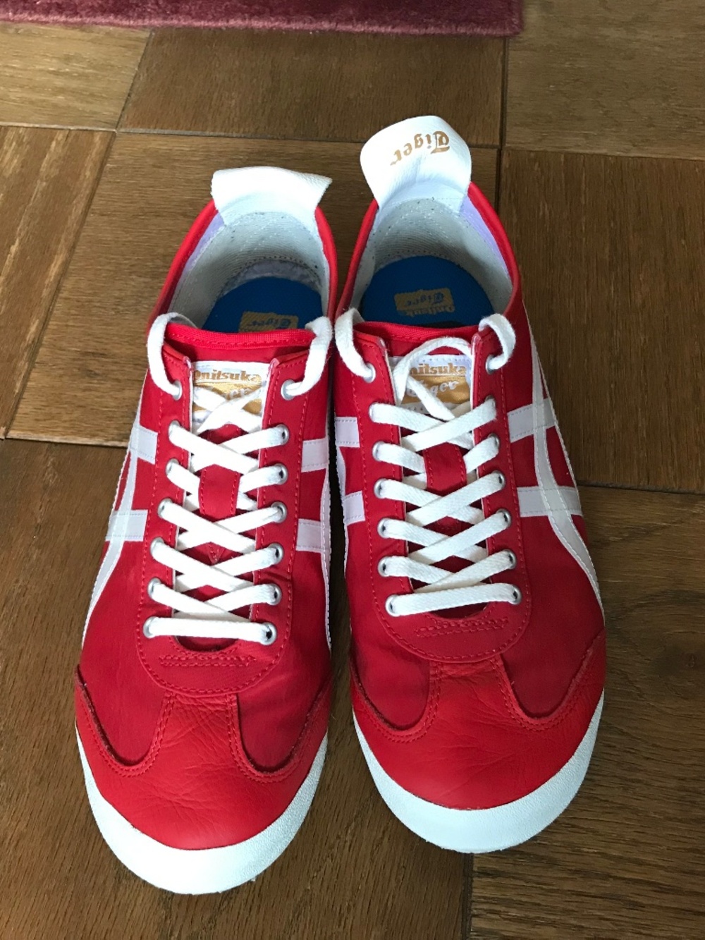 Onitsuka Tiger by Asics Red and White Mexico 66 Style Sneakers